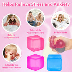 Ssqauvig purple ice cube stress ball sideview highlights portable desk companion