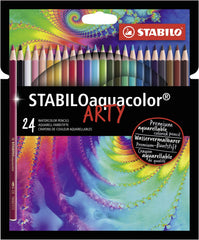 STABILO Aquarellable ARTY pencils shown with dry strokes for crisp lines.