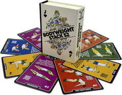 Stack 52 bodyweight exercise cards deck with video guidance for quick workouts.