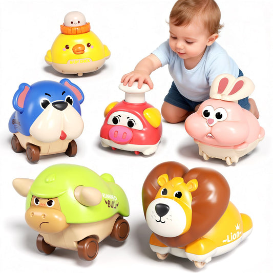 STACTCUTE Easter rabbit car promotes imaginative play and hand coordination.