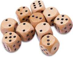 Stahlhammers wooden dice 16mm close-up with legible numerals for smooth gameplay