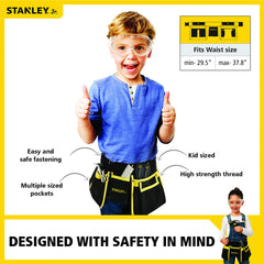 STANLEY Jr. adjustable strap on child for easy fit.