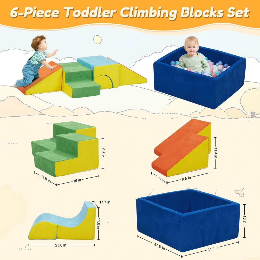 STAOLENE playroom scene shows a multi-element climbing set in use