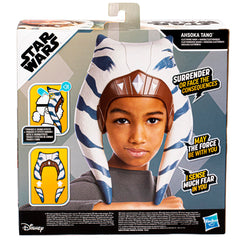 Star Wars Ahsoka Tano mask angled view highlighting head-tail design