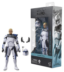 Star Wars Black Series Clone Captain Rex figure front view for display.