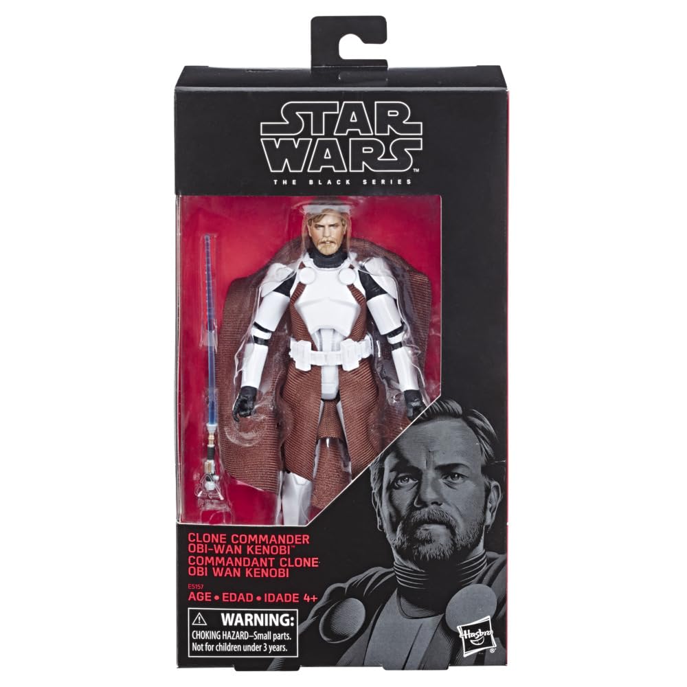 STAR WARS Black Series Clone Commander Obi-Wan 6in front view for display and posing.