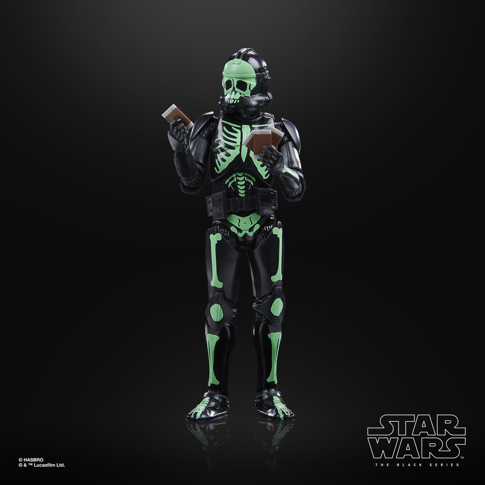 STAR WARS The Black Series Clone Trooper Halloween Edition action-ready poseability shot.