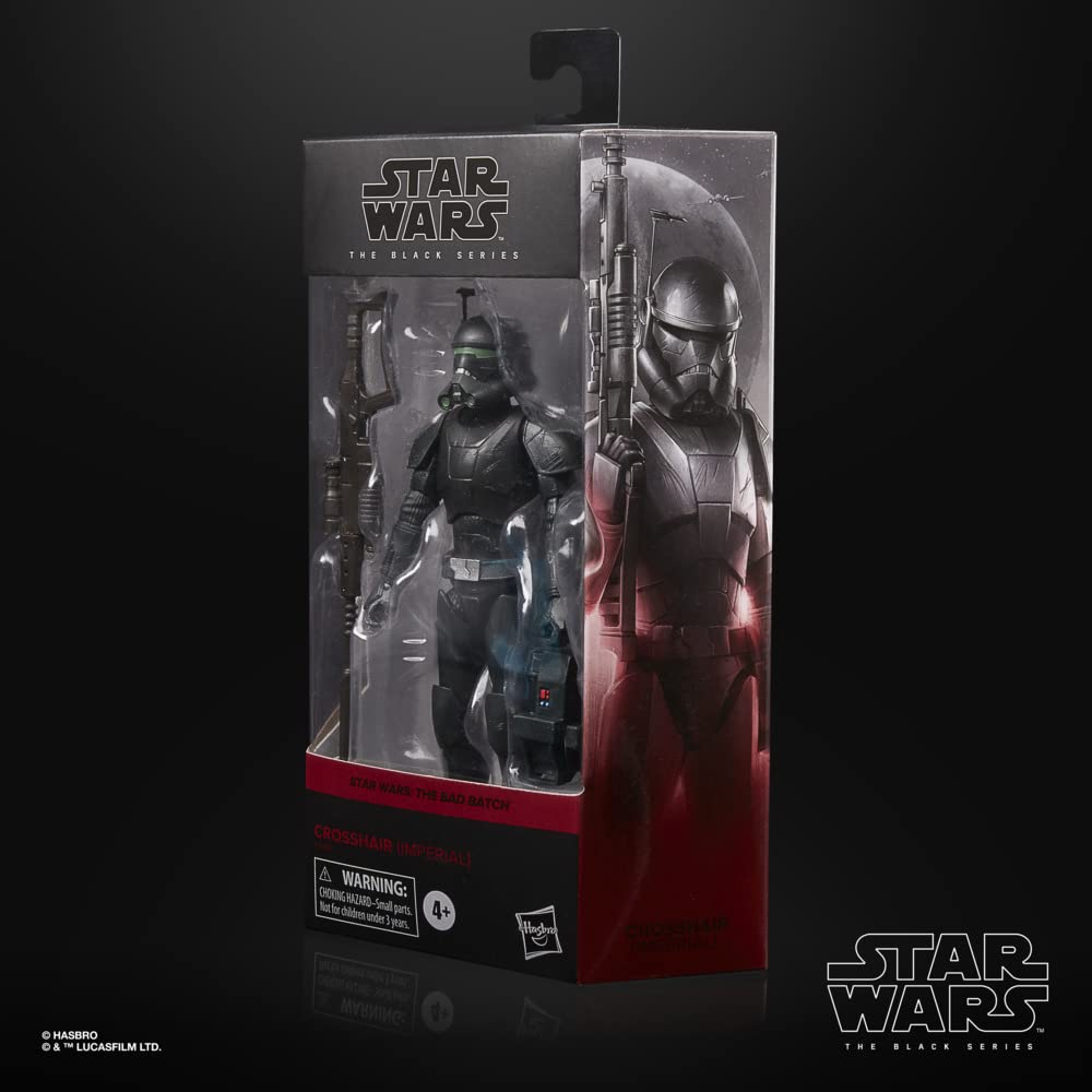 Star Wars Black Series Crosshair Imperial display-ready figure for shelf setups.