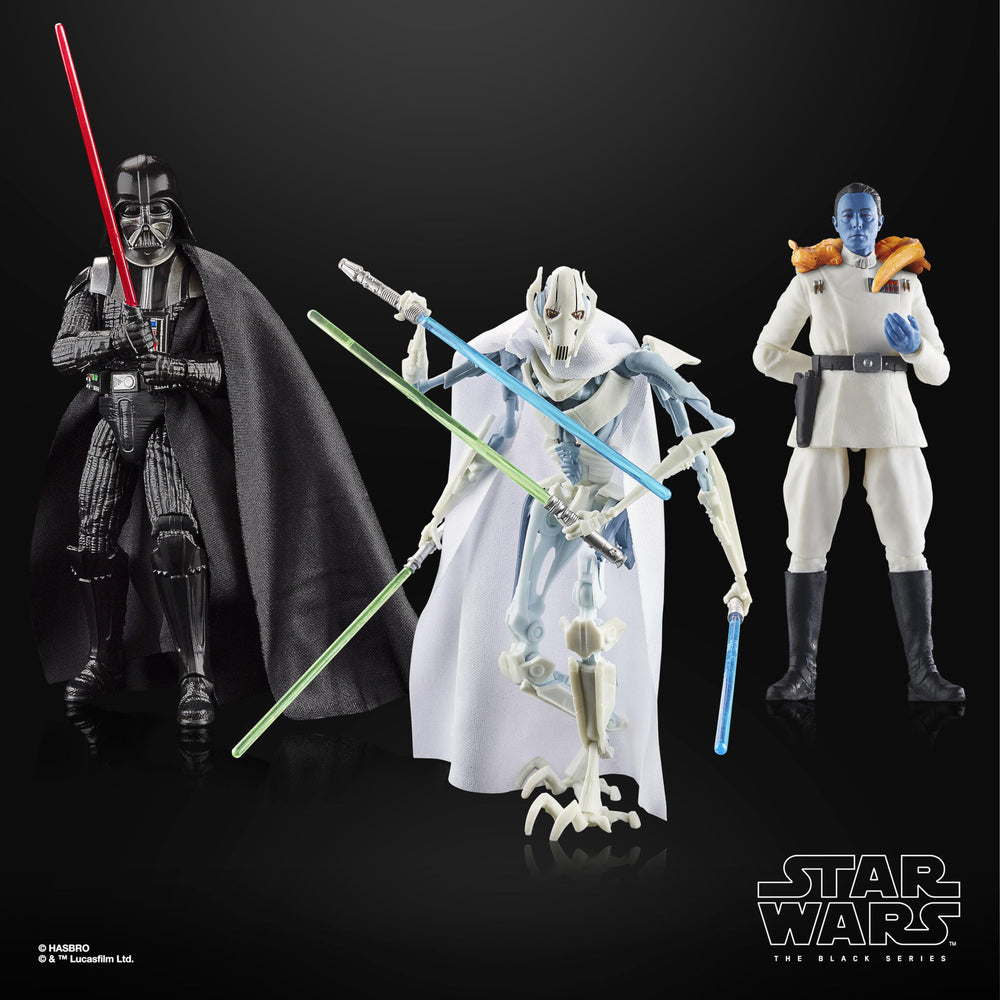 STAR WARS The Black Series Darth Vader Grand Admiral Thrawn General Grievous 3pack display-ready set