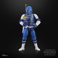 STAR WARS Mandalorian Scout Holiday Edition articulation demonstrated in an action-ready pose.