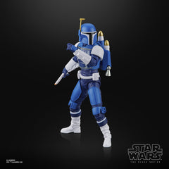 STAR WARS Mandalorian Scout Holiday Edition festive deco shines under lights.