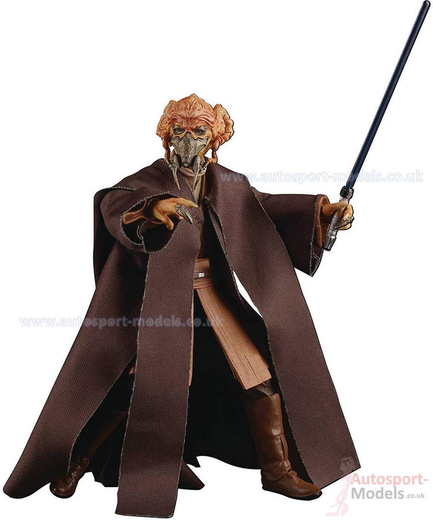 STAR WARS The Black Series Plo Koon pose demonstrates poseability for dynamic scenes.