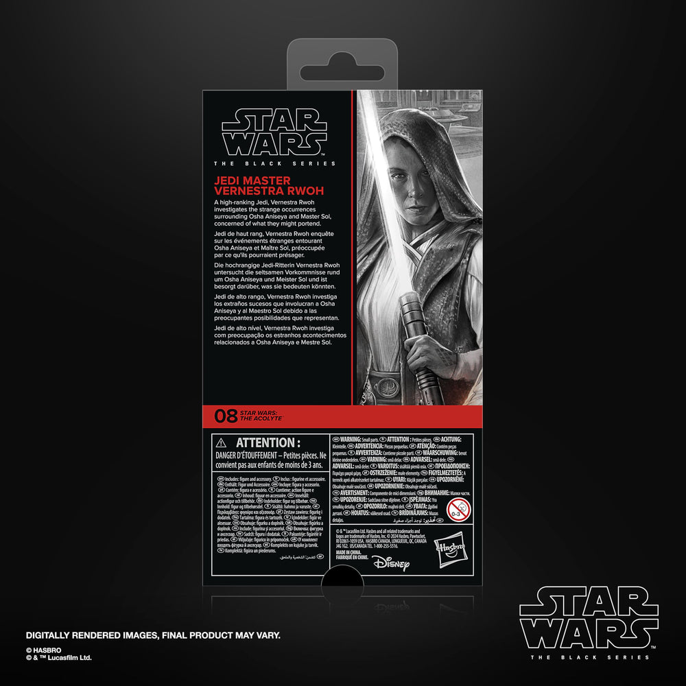 STAR WARS The Black Series Vernestra Rwoh packaging design enhances shelf appeal.