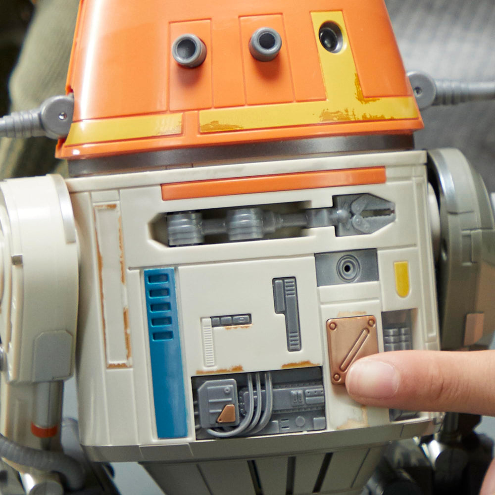 STAR WARS Chopper reacts to background noises with varied sounds.