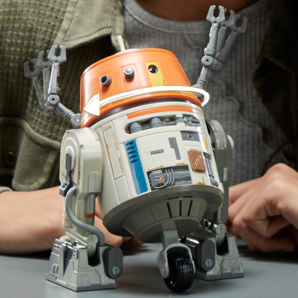 STAR WARS Chopper head turns to mirror on-screen droid expressions.