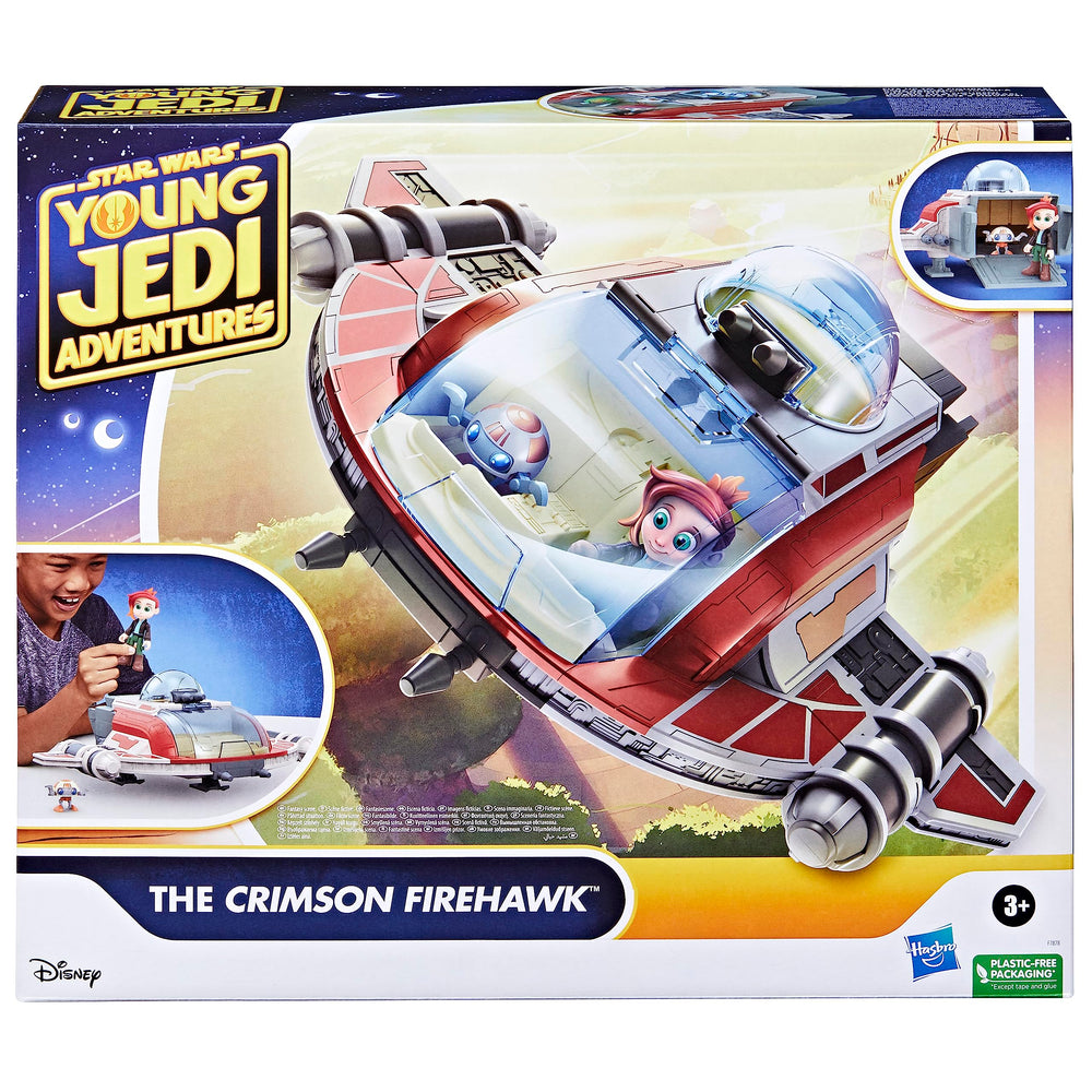 Star Wars Crimson Firehawk canopy open to place figures mid-journey in the space cockpit.
