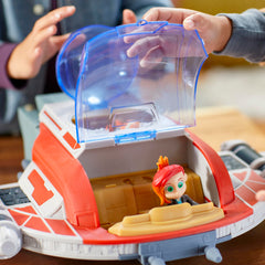 Star Wars Crimson Firehawk cargo ramp down reveals interior cargo space for storytelling.