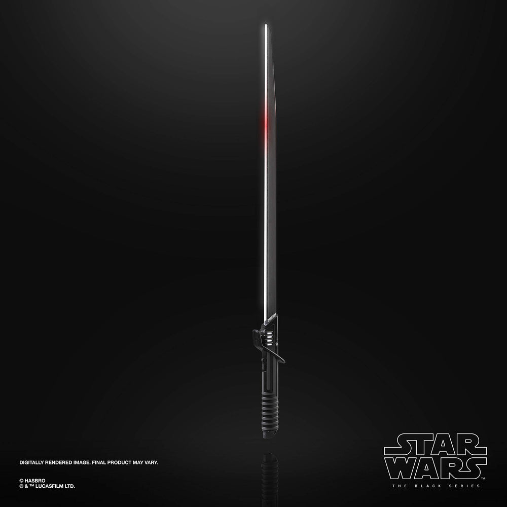 STAR WARS Darksaber white-edge illumination highlights blade edge