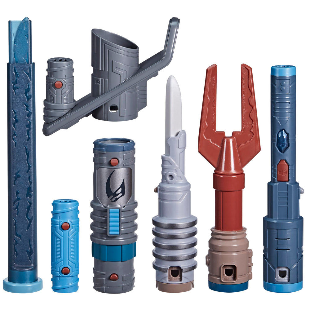STAR WARS Lightsaber Forge Mandalorian Masterworks Darksaber blade in action for pretend play