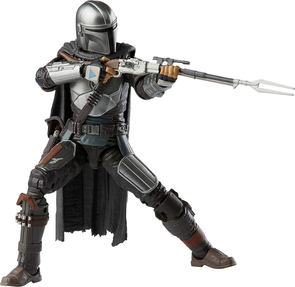 STAR WARS Mandalorian Black Series figure in action-ready pose for shelf