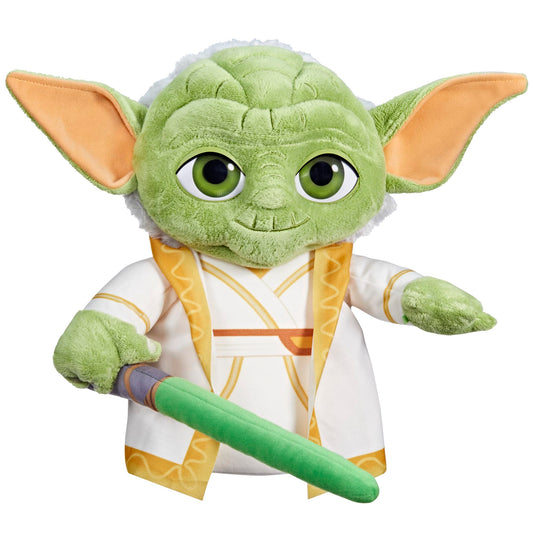 Star Wars Master Yoda Plush front view for cuddling and roleplay.