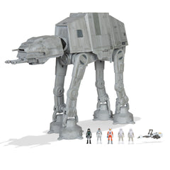 Star Wars Micro Galaxy AT-AT Walker front view showing authentic scale and lights for display