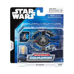 STAR WARS Micro Galaxy Squadron Bloodfin Speeder with Darth Maul hologram heightens diorama appeal.