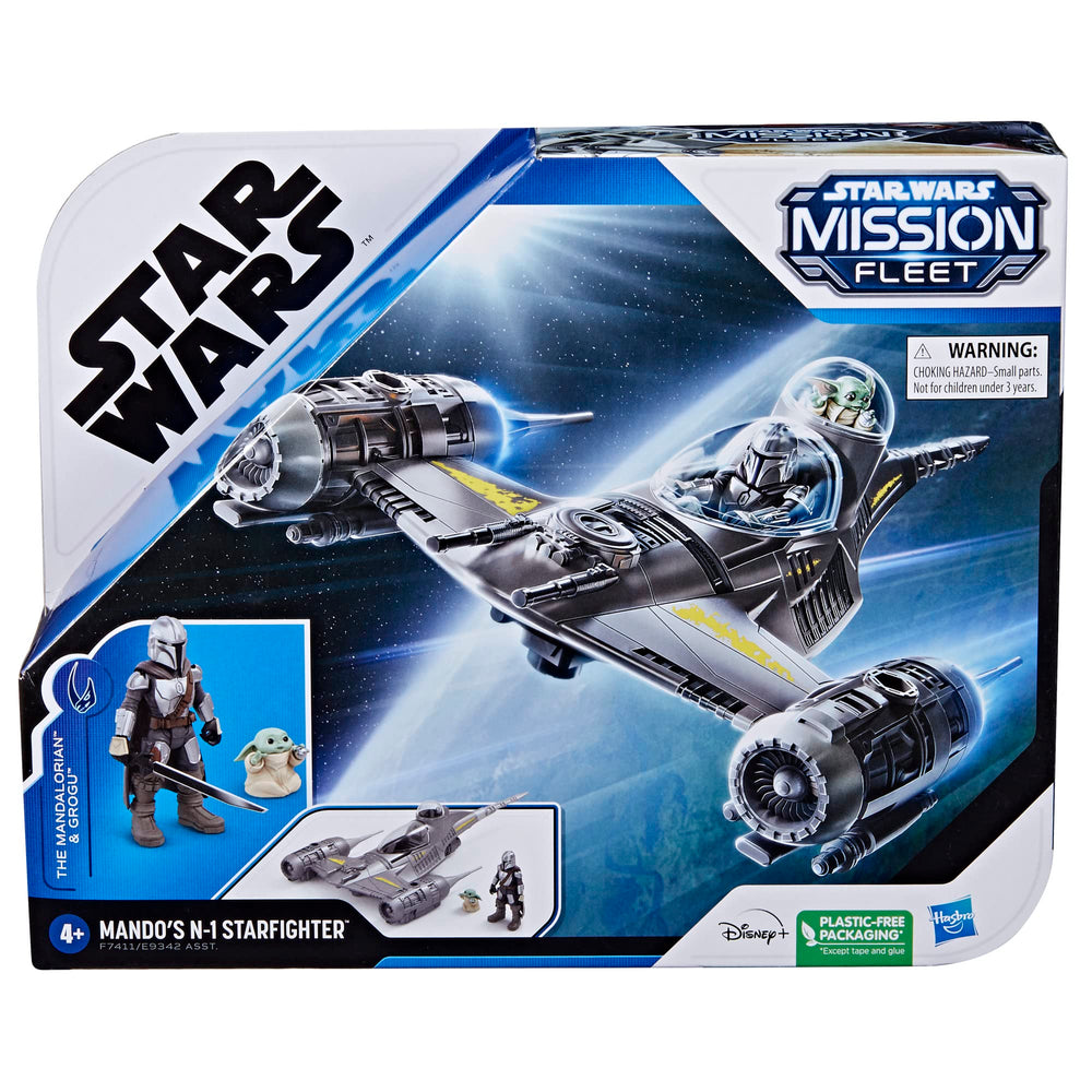 STAR WARS Mission Fleet Mandalorian figure shows poseable articulation for dynamic poses.