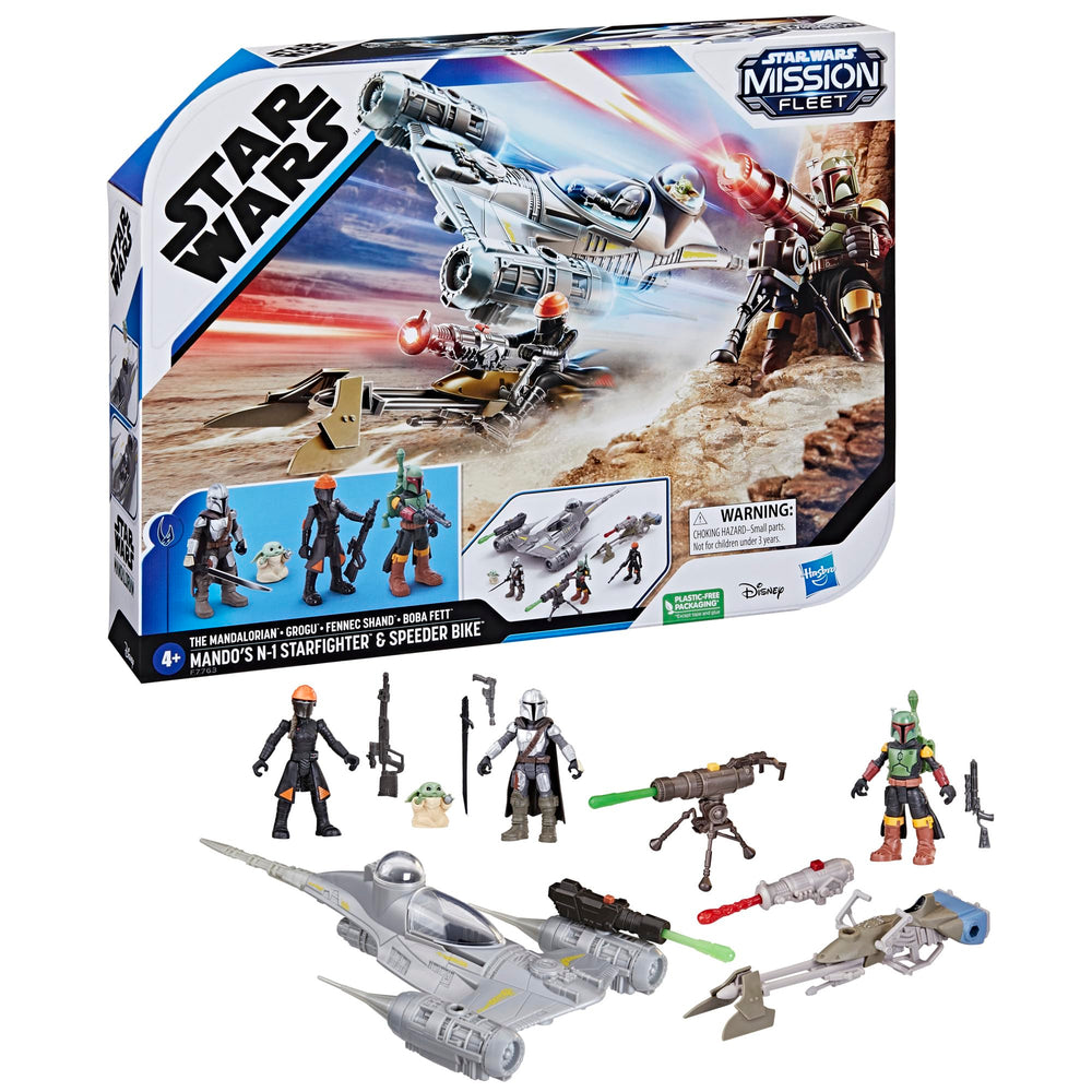 STAR WARS Mission Fleet Mandalorian N-1 Starfighter cockpit scene for space adventures