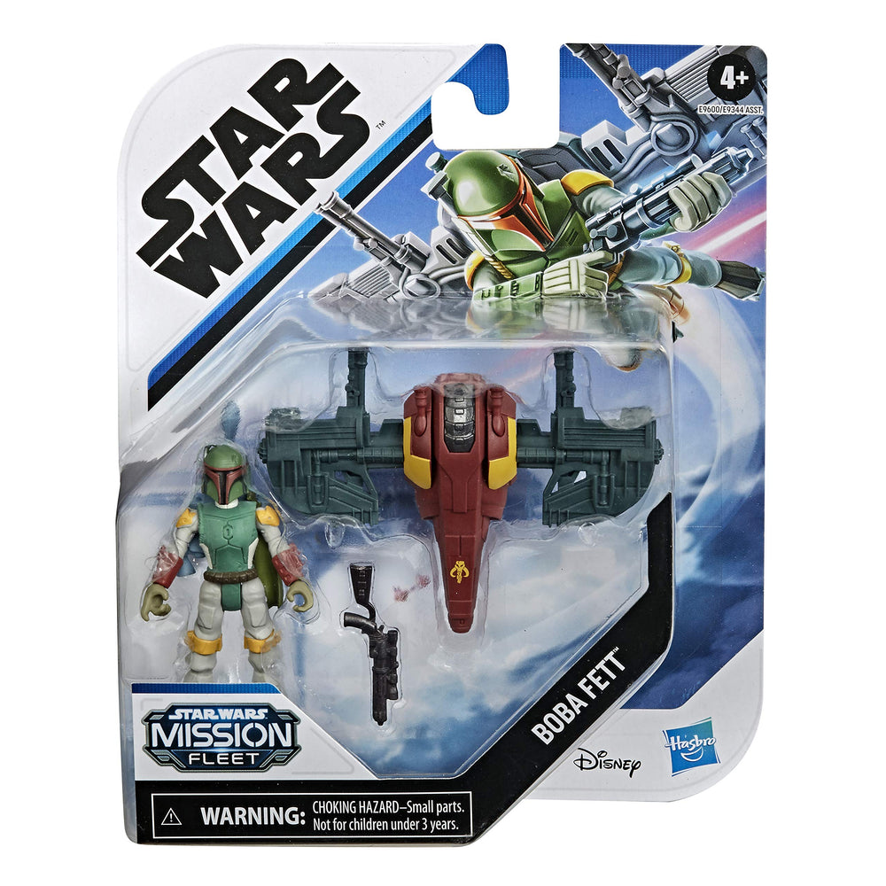 Star Wars Mission Fleet Slave I jetpack accessory display for authentic bounty hunter action.
