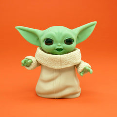 Soft textured Grogu for tactile engagement during play