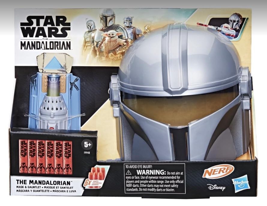 Star Wars NERF Mandalorian mask with a comfortable fit for imaginative pretend play.