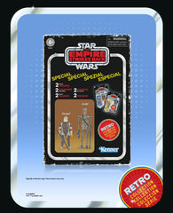 STAR WARS Retro Collection IG-88 bounty hunter figure highlights chrome details for dynamic display.
