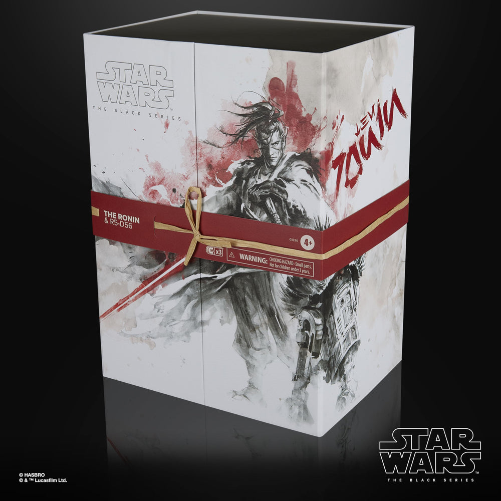 Star Wars Ronin and R5-D56 figure dynamic pose for action shelf display.