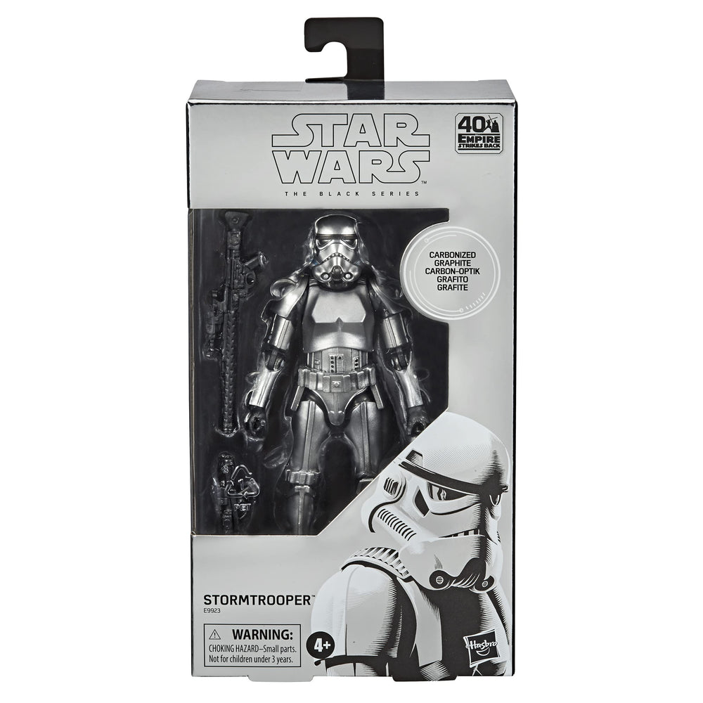 Star Wars SW BL Carbon 2nd Metallic Stormtrooper close-up finish highlights meticulous detailing.