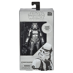 Star Wars SW BL Carbon 2nd Metallic Stormtrooper close-up finish highlights meticulous detailing.