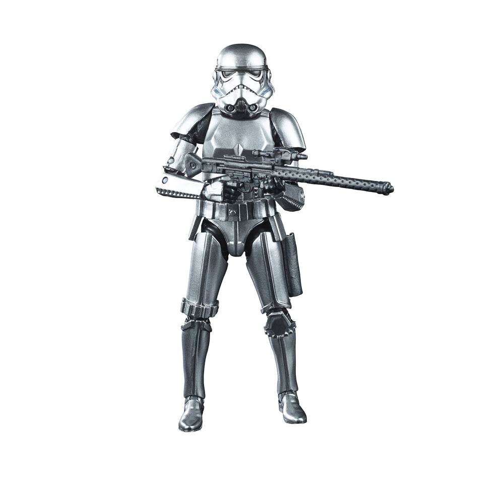 Star Wars SW BL Carbon 2nd Metallic Stormtrooper detail shot emphasizes weathered texture.