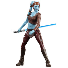 STAR WARS The Black Series Aayla Secura front view figure for display and play.