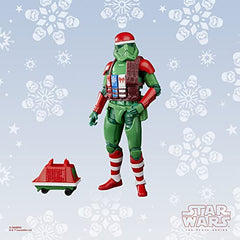 STAR WARS The Black Series First Order Stormtrooper Holiday Edition figure posed in a dynamic stance.