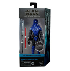 Star Wars The Black Series Gaming Greats Imperial Senate Guard blue packaging highlights exclusive status for collectors