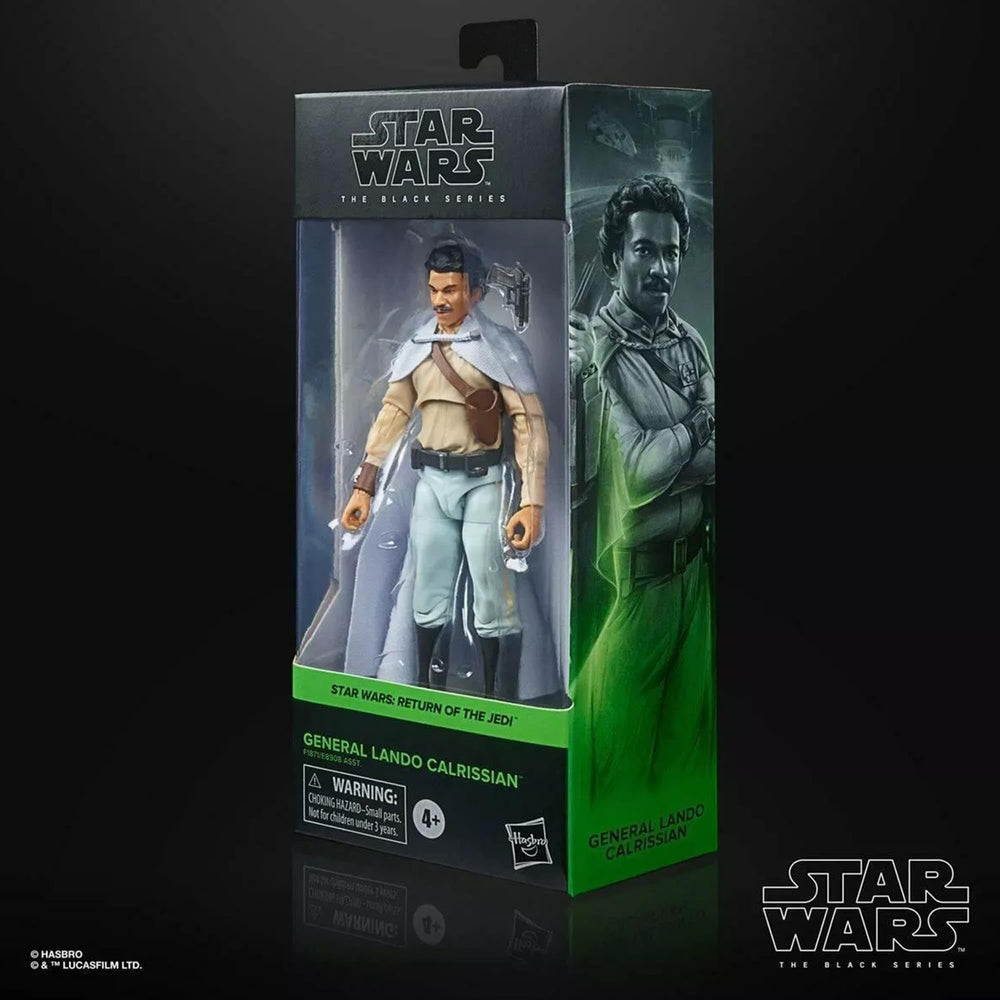 STAR WARS The Black Series General Lando Calrissian figure movie-inspired deco and pose options.