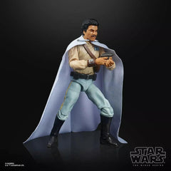 STAR WARS The Black Series General Lando Calrissian figure with blaster accessory for imaginative play.