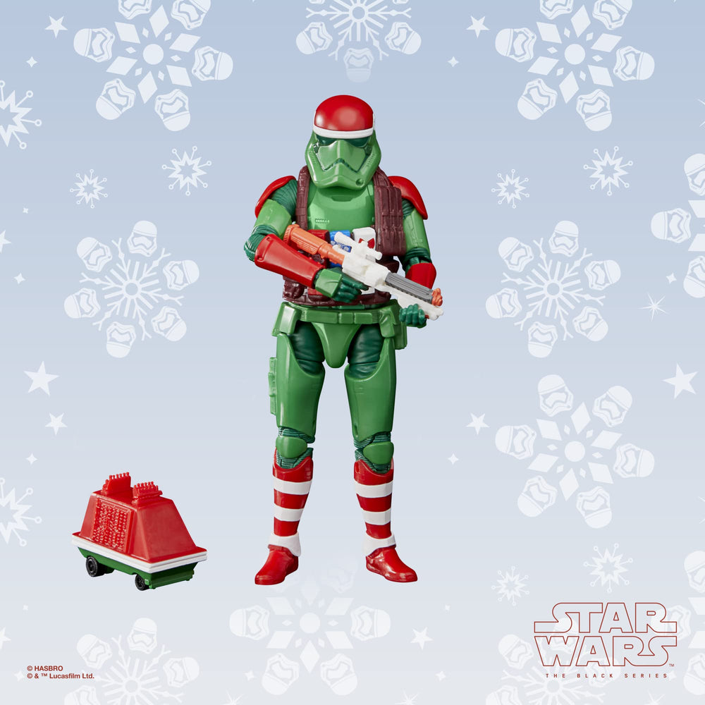 STAR WARS The Black Series Holiday Edition display-ready pose complements shelf setups.