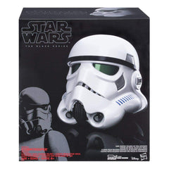 Star Wars The Black Series Imperial Stormtrooper helmet showcases authentic armor design for collection.