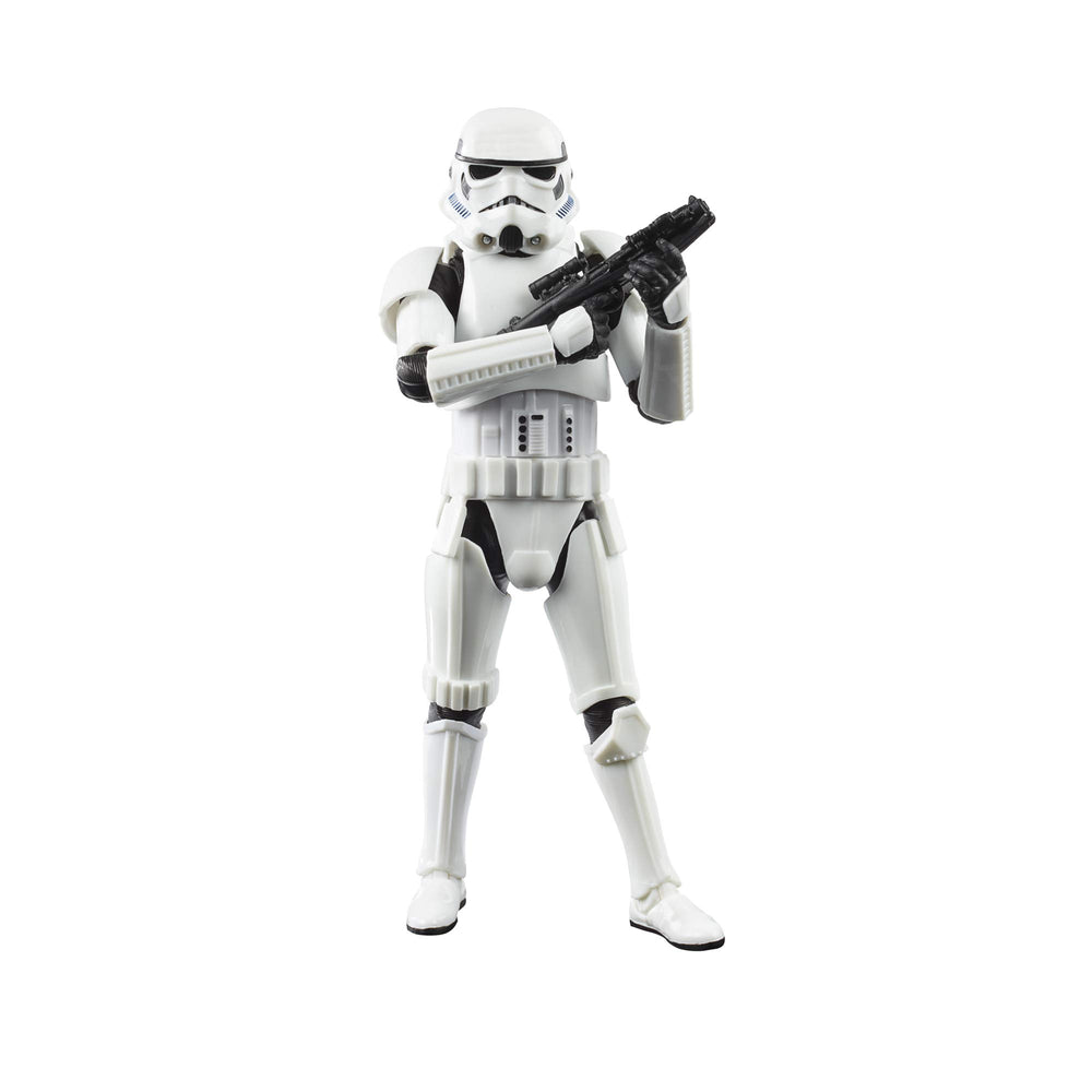 STAR WARS The Black Series Imperial Stormtrooper figure, front view for display and poseable play.