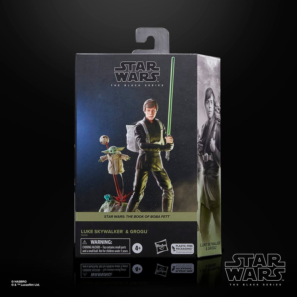 STAR WARS The Black Series Luke Skywalker and Grogu with lightsaber for battle scenes