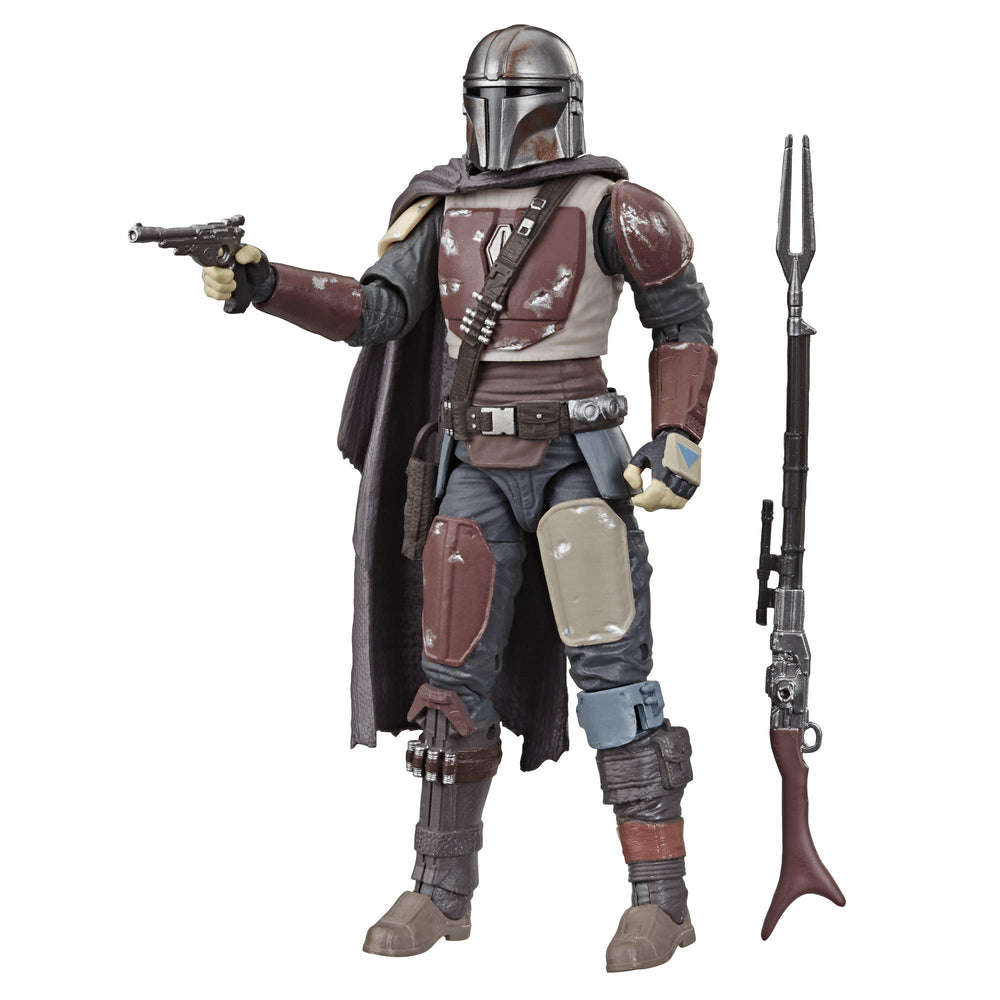 Mandalorian armor detail highlights screen-accurate beskar plating for collectors.