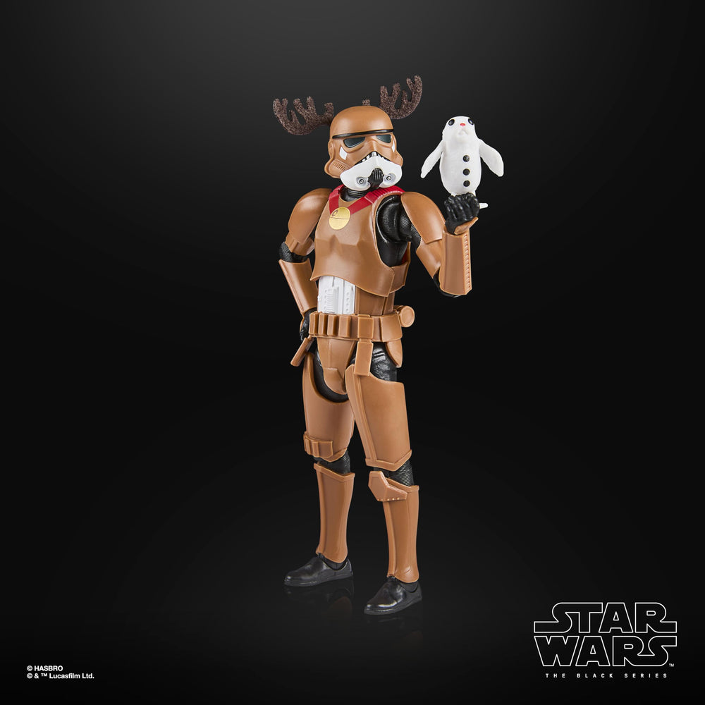 STAR WARS The Black Series Stormtrooper holiday edition allows dynamic poses for display.