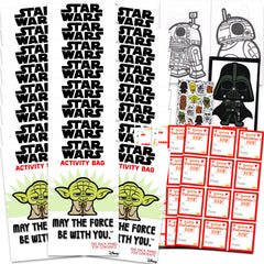 Star Wars valentines mini coloring pack with playful pages for classroom gift exchanges.