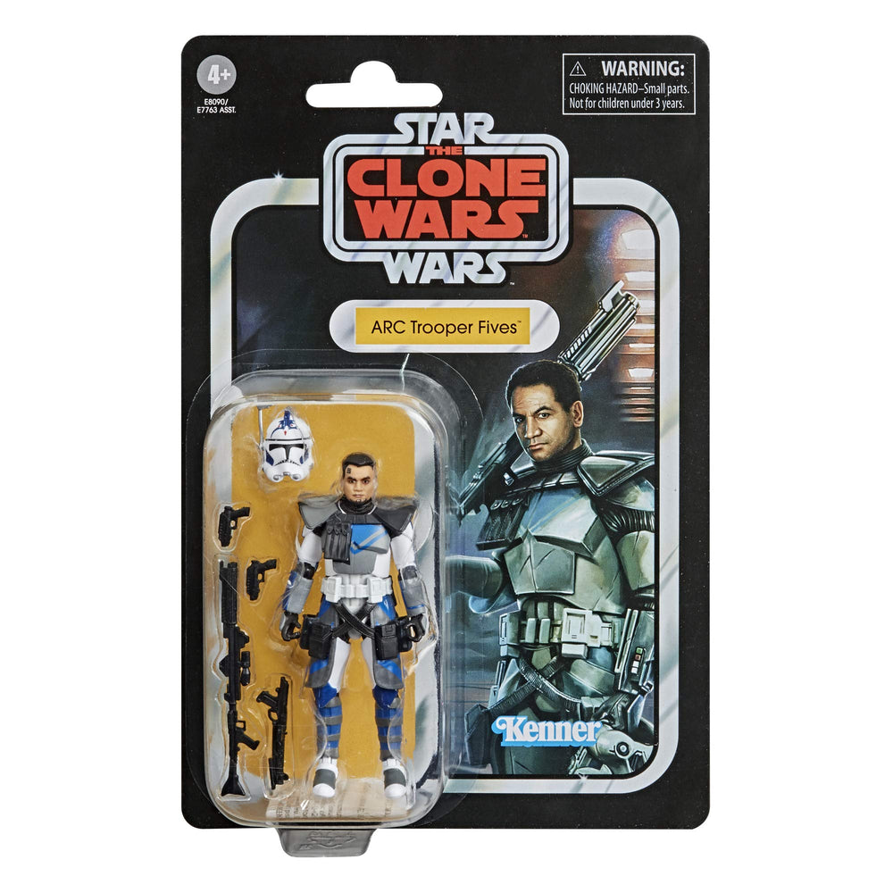 STAR WARS ARC Trooper Fives packaging echoes classic Kenner style for nostalgia fans.